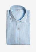 Light Blue Striped Linen Shirt