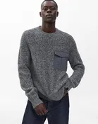 Walker Marled Mixed-Media Sweater