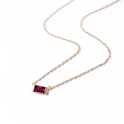 Baguette Gemstone Necklace Ruby