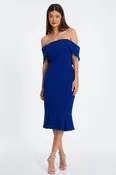 Bardot Midi Dress - Royal Blue