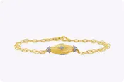 0.10 Carat Round Brilliant Cut Diamond Brushed Bracelet in Yellow Gold