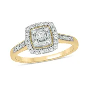 10K Gold 3/8 CT. T.W. Lab-Grown Diamond Baguette and Round Ring - Size 7
