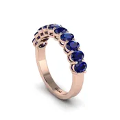 10 Stone Sapphire Oval Cut Wedding Band Ring - Harriet No. 14