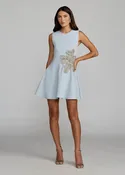 Crepe Sleeveless Mini Dress