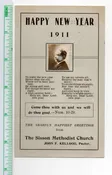 1911 New Year Greetings Sisson Methodist Church Pastor Real Photo PC AA105103