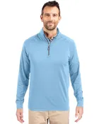 Cutter & Buck Adapt Recycled Soft Knit Stretch  Mens Quarter Zip Pullover