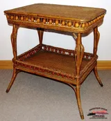 1890's Heywood & Morill Rattan Co. Wicker Table