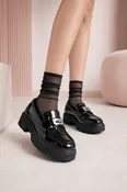 Black Patent Chunky Platform Loafers