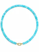Candy Gemstone Beaded Charm Choker Necklace – 18K Gold Oval Toggle Clasp