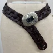 B145 Dark Brown small oval buckle