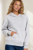 Acid Wash Kangaroo Pocket Hoodie - Sleet Grey