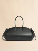 Sac Tulipea de taille moyenne en cuir noir