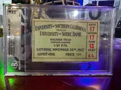1927 Notre Dame Football vs USC Football Ticket Authentic — Augie's Locker Room