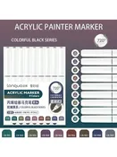 Languo 9pcs Soft Brush Acrylic Marker Pen Set