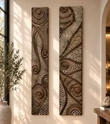 Indonesian Hand-Carved Wood Panels