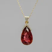 14k Yellow Gold Pink Tourmaline (13.2ct.) Pendant
