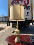 Antique White Cast Iron Base Lamp