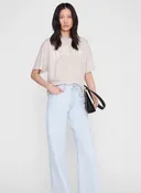 Anine Bing - Cade Tee in Washed White Leopard