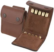 AA&E Brown Harn Leather 10-Shell Belt Cartridge Pouch