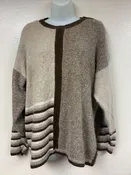 Vintage Women's De Rotchild Shoulder Button Knit Brown Long Sleeve Sweater Sz L