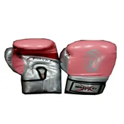 Boxing gloves pink and silver injection molded foam in high quality best for boxing kickboxing muay thai mma fights