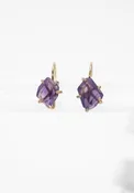 14k-18k Gold Amethyst Hook Earrings