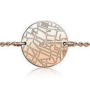 14k Rose Gold Circle Map Bracelet