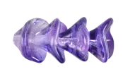 10X12mm Czech Glass 3-Petal Bell Flower, Transparent Ultraviolet Coat