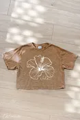ALOHA HIBISCUS Cropped Mineral Graphic Top