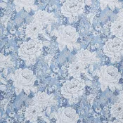 Charlotte - Vintage Floral Blue White 108" Wide Backing