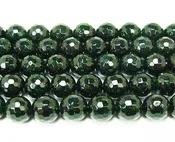 10mm 15.5 Inches Green Goldstone Faceted Round Beads
