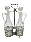 18th Century German Silver Oil and Vinegar Bottle Cruet Set