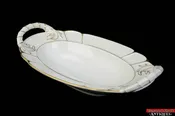 10″ Modell Rosenthal Double Handled Gold Highlighted Shallow Serving Bowl L1Z