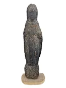 16th-18th c. Spanish carved Wood Santos of the Madonna with Woodworm Texture