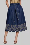 A-line Midi Navy Skirt