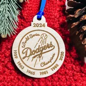 2024 MLB World Series Champions "Years" | Dodgers Christmas Ornament