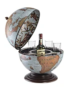 Fine Vintage Table Top Bar Globe Nettuno | 16″ Blue Ocean