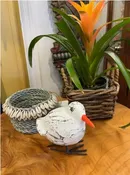 Scurry Beach Bird, White — Handcrafted Mini Coastal Accent, 4″ x 5″