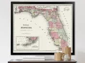 Antique State Map of Florida