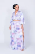 Ashford Simpson Crop Top and Maxi Swing Skirt Two Piece Set