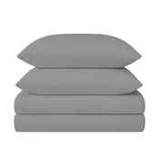 100% Cotton Duvet Cover Set, Graphite - Classic Hotel Collection