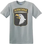 101st Airborne Distressed Design on Grey TShirt