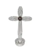 7.5" TALL FACETED CRYSTAL CROSS