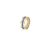 14K White Gold 14K Yellow Gold Gold Plated Satin Finish Diamond Wedding Band 8.0mm 0.48 ctw