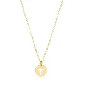16" NECKLACE GOLD - BLESSED SMALL GOLD DISC