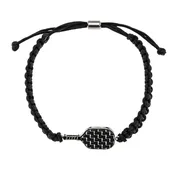 Born to Rally Pickleball Stainless Steel Carbon Fiber Bracelet