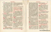1587 - 16th Century Music Missal Leaf Double-page - Genuine Antique Page