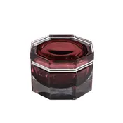 Hand Blown Octagonal Murano Glass Box in Smoked Garnet — High Style Deco