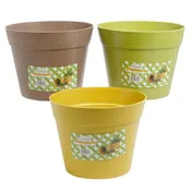 PLANTER ECOFRIENDLY BAMBOO FIBER 3CLR 10D X 7.75H GARDEN LABEL