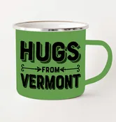 Hugs From Vermont Enamel Camp Mug (Green) - Clover Gift Shop